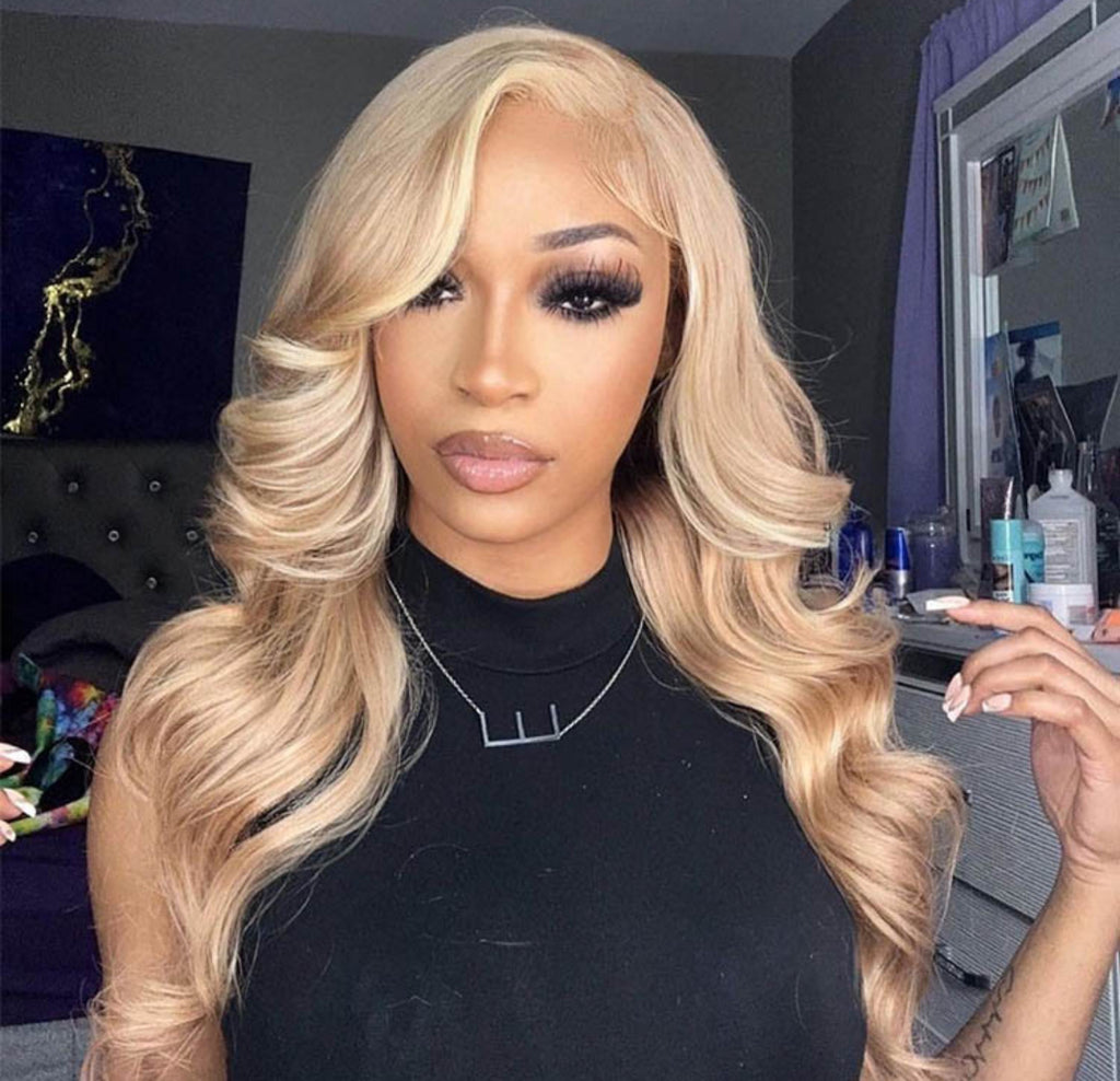 Milk Tea Highlights Body Wave Lace Front Wig
