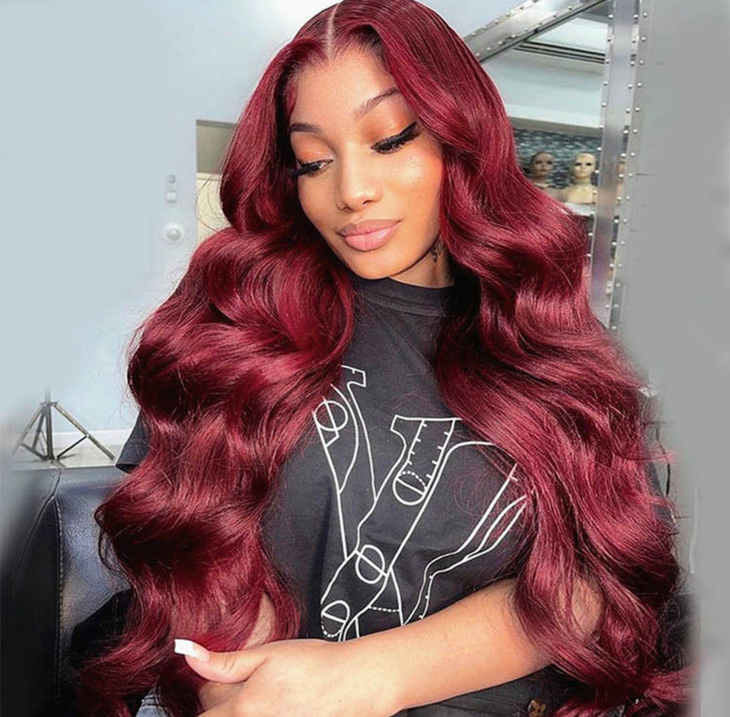 99J Burgundy 5x5 Lace Closure Wig