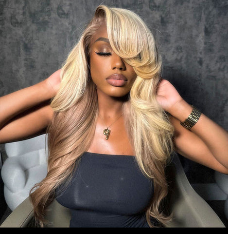 Blonde Balayage  Brown Body Wave Lace Front Wig