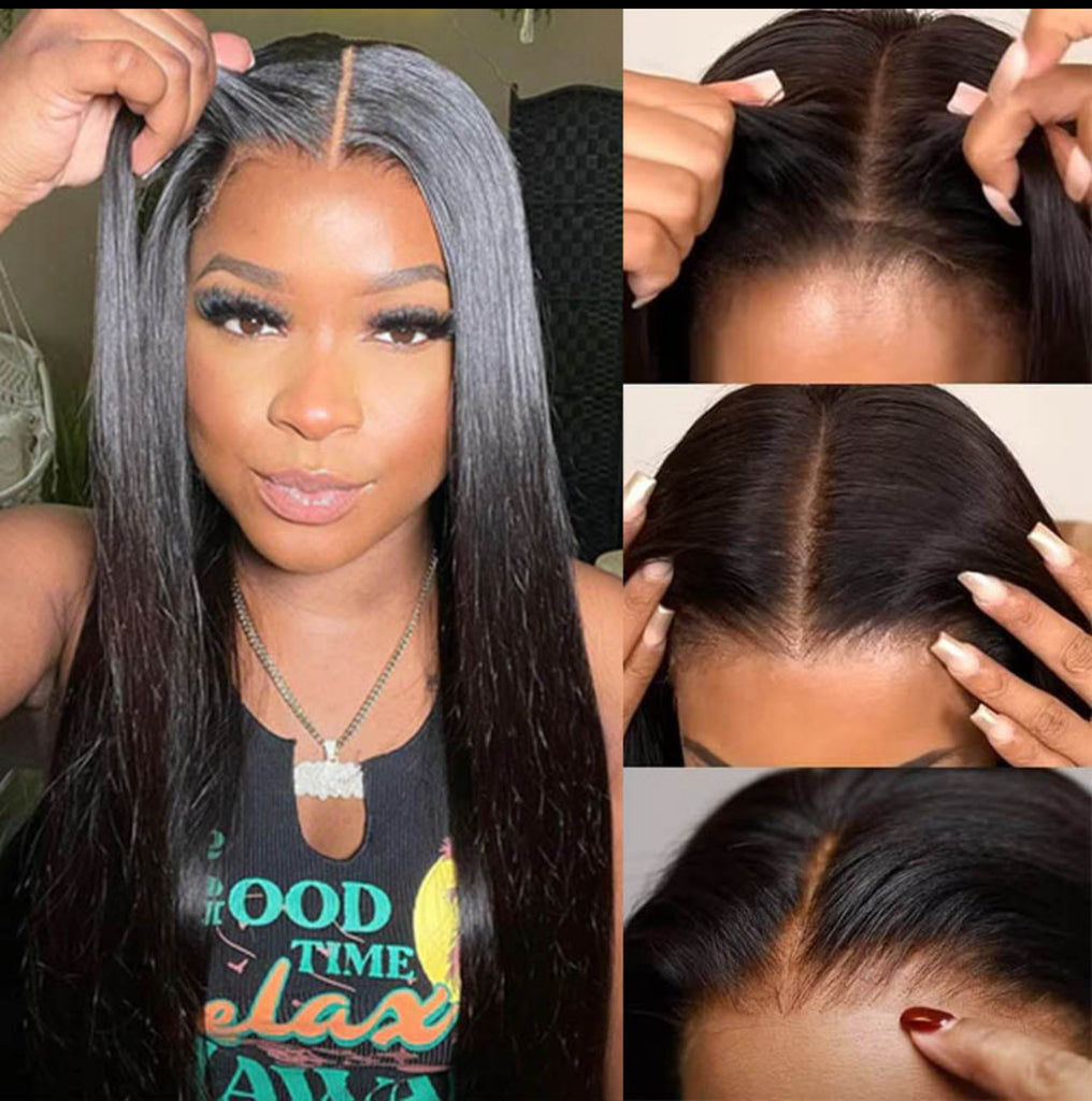 Silky Straight HD Transparent Lace Closure Wigs With Pre Cut Lace