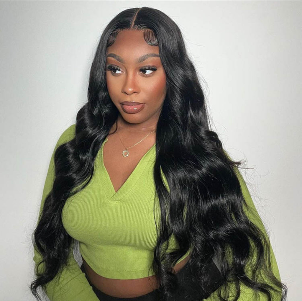 Long Black Body Wave HD Lace Front Wig