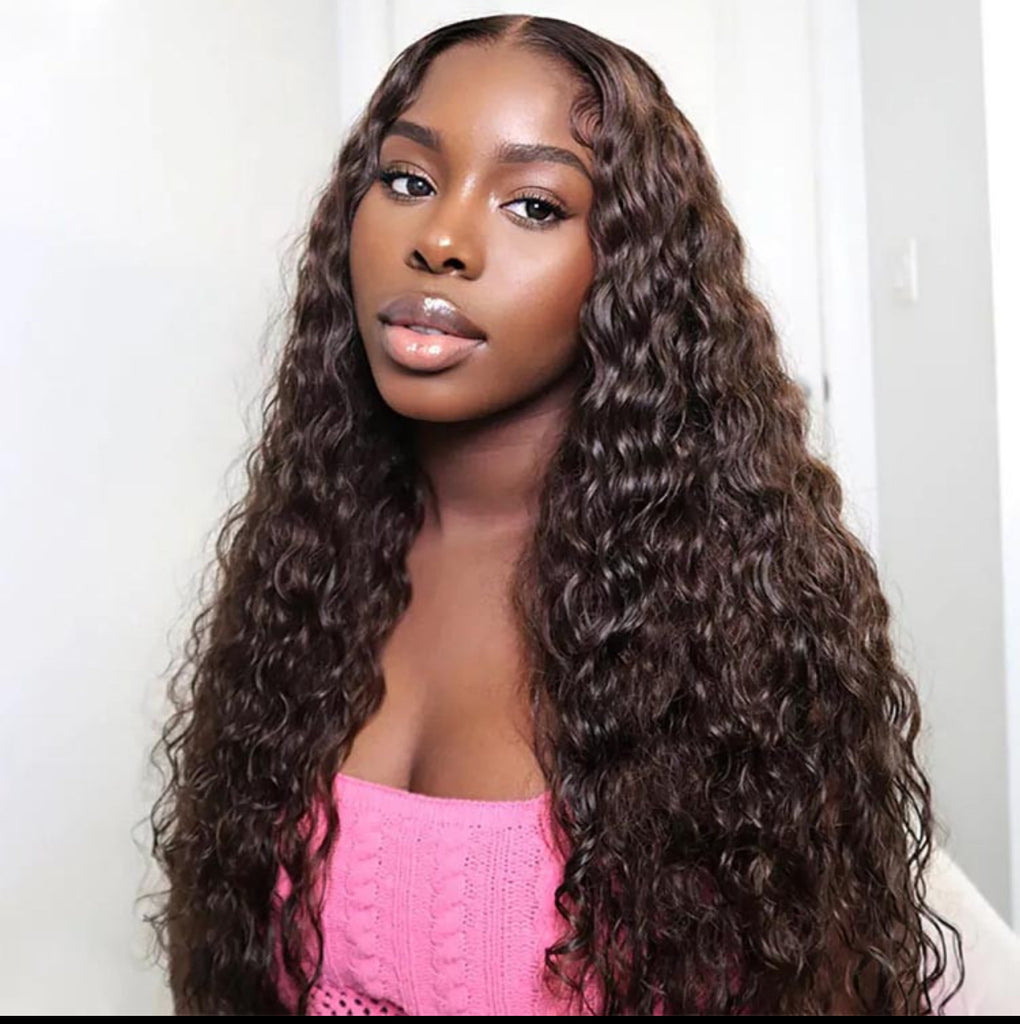 Chocolate Brown Loose Deep Wave Lace Front Wig