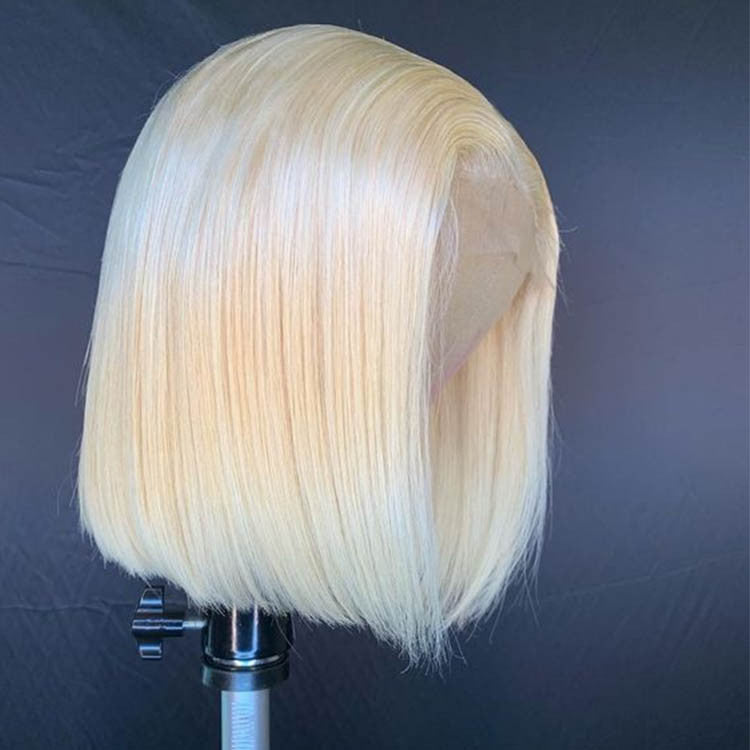 613 Straight Blonde Bob Wigs Lace Closure Short Wig