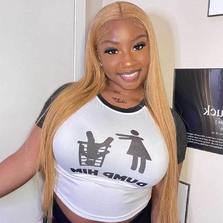 Honey Blonde Wigs Human Hair Lace Front Wig